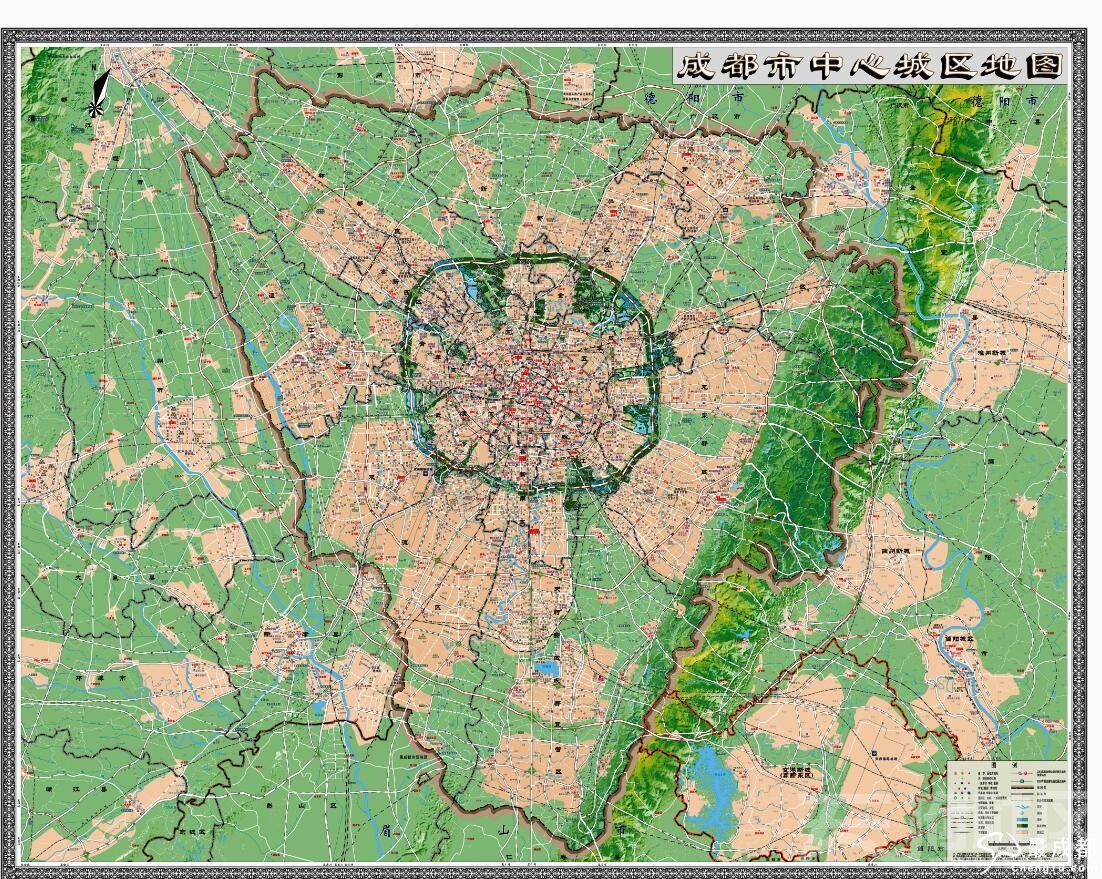 成都中心城区地图出版