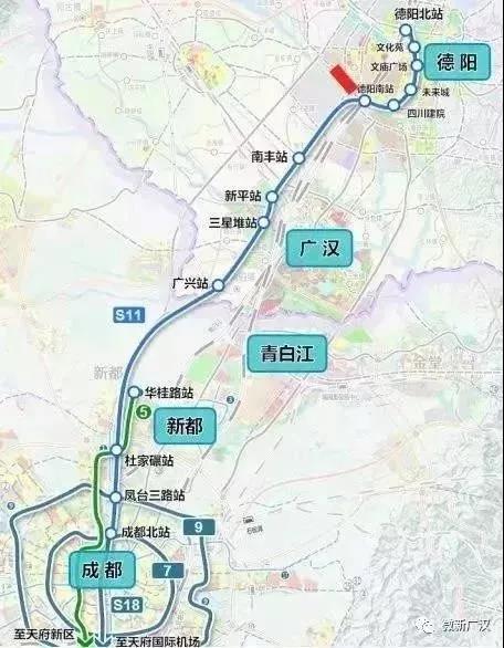 路线详细 s1线由新都石油大学开始,经成都青白江,金堂,至德阳凯州