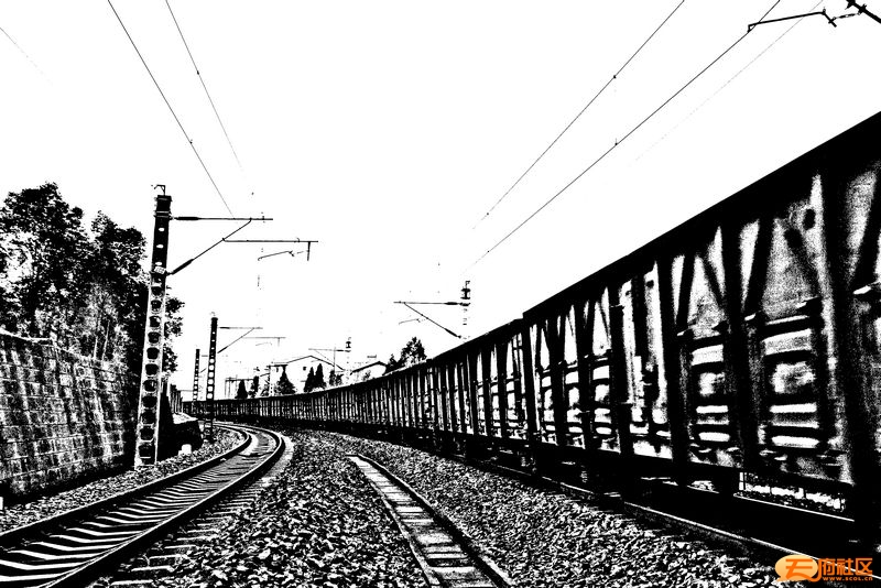 素描火车轨道图片