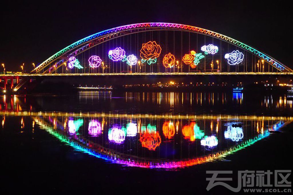 绵阳涪江三桥夜景图片