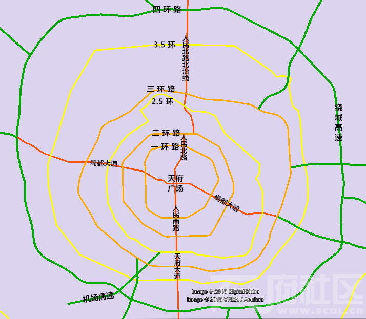 成都环路图图片