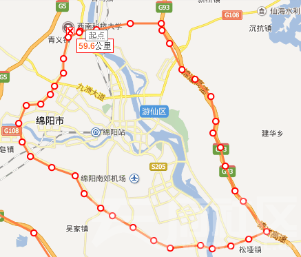 绵阳二环路地图图片