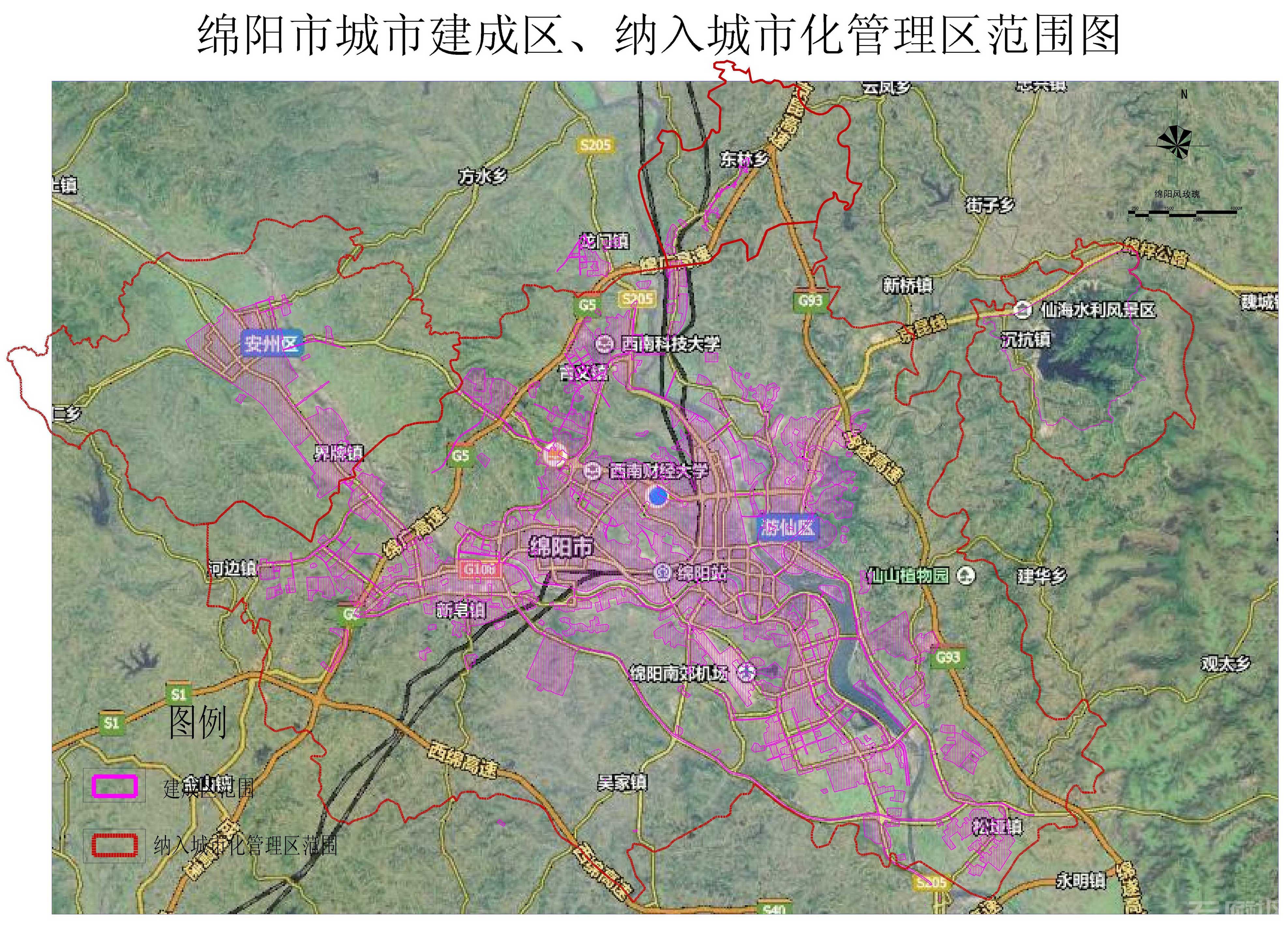 绵阳城乡规划局官方:建成区面积139.1平方公里,城区人口132.8万人