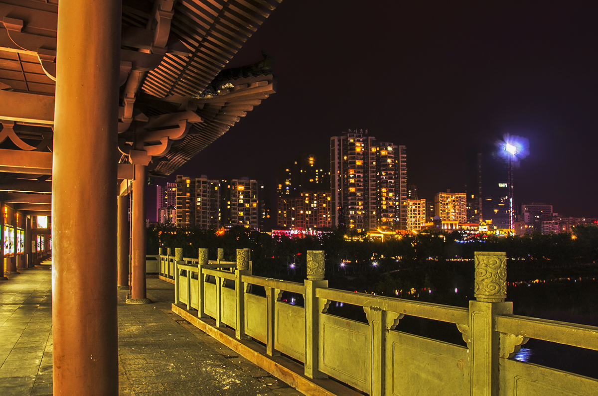 漳州廊桥夜景图片