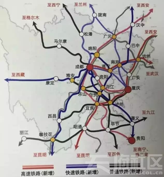 四川省铁路示意图