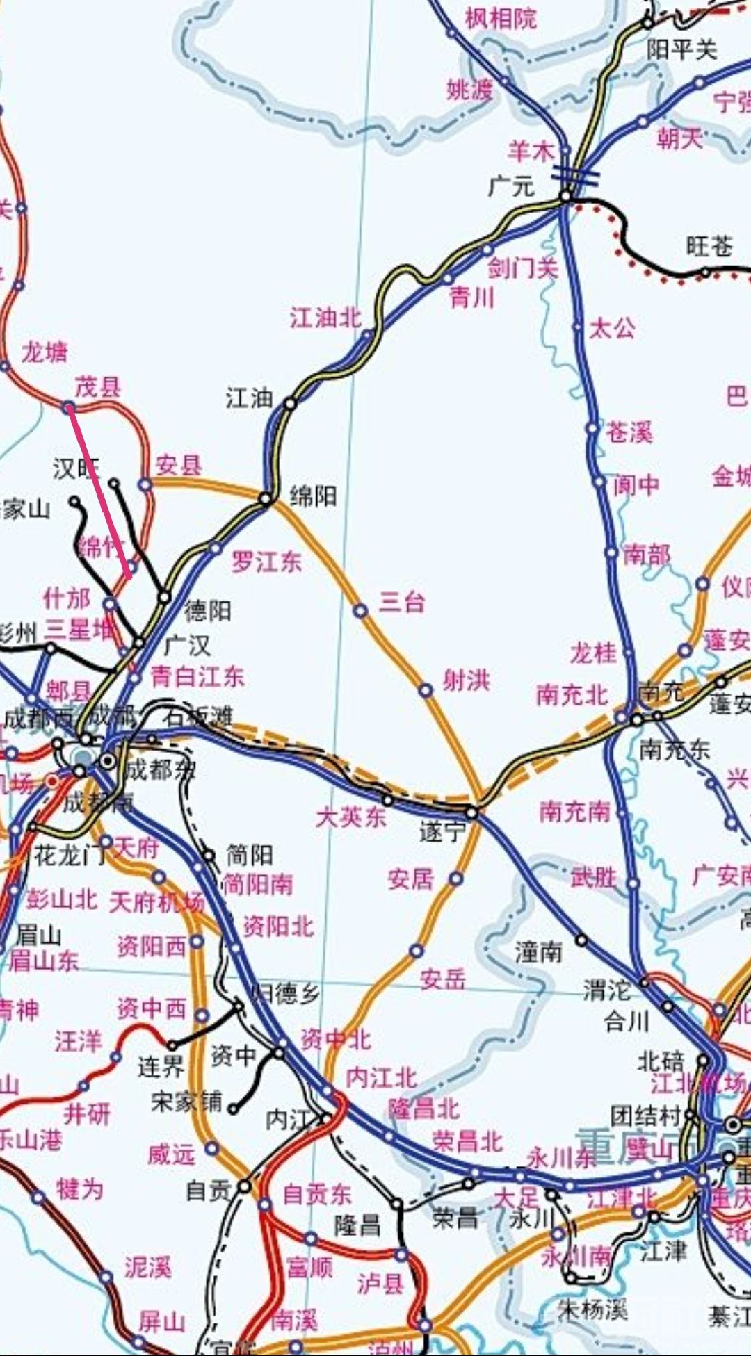 成兰铁路路线图图片