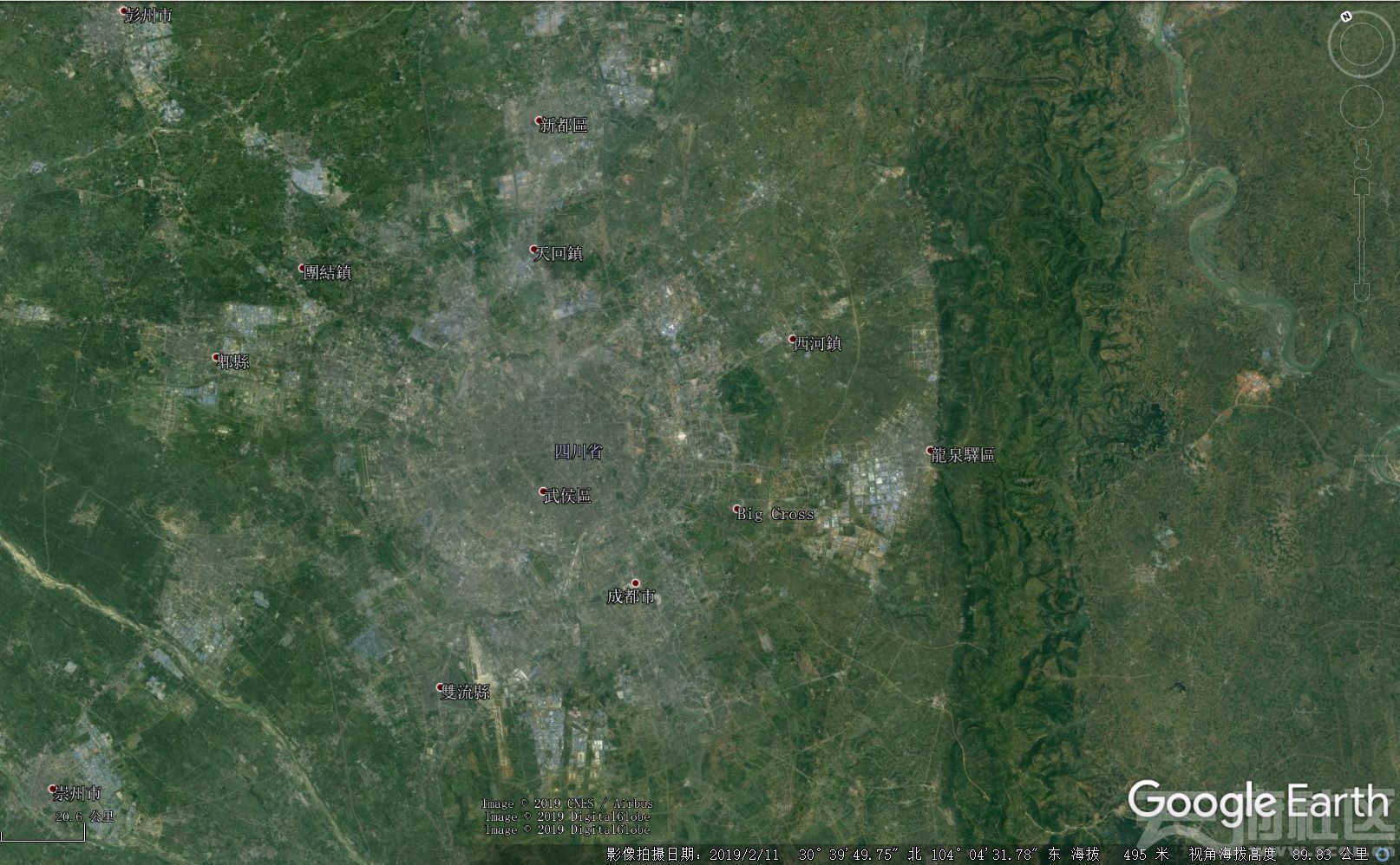 成都市2021年最新卫星图-四川省2021年最新卫星图