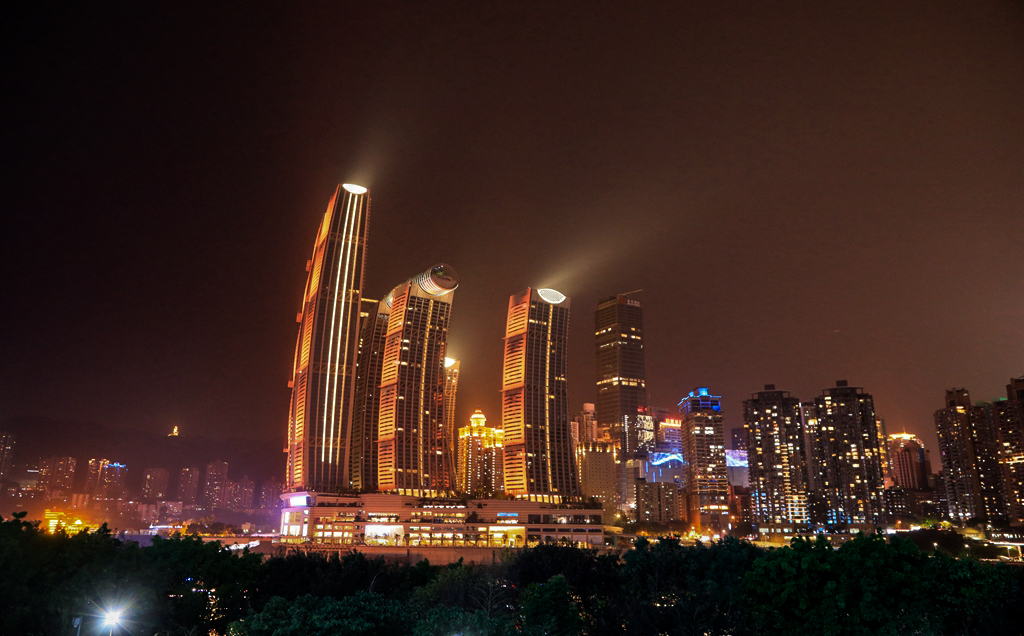 江北嘴中央公园夜景图片