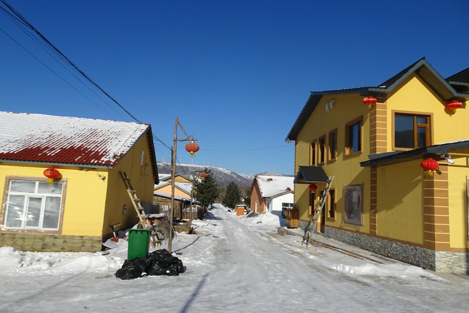 黑龙江农村雪景图片