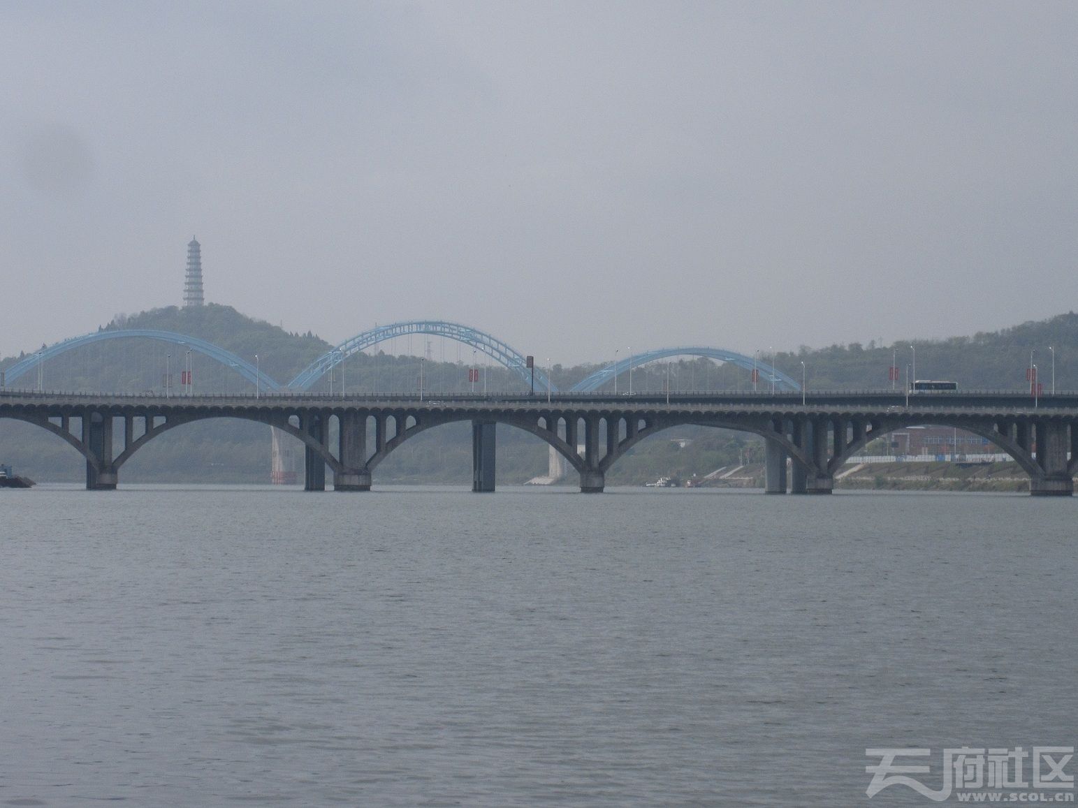 内江麻柳坝大桥建设现场美丽江景图片35张